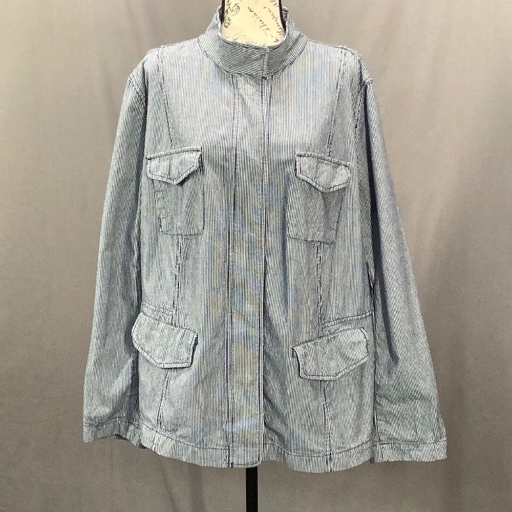 Talbots Woman denim striped jacket
